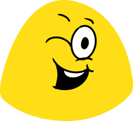 emoticon or emoji yellow feeling wink and happy