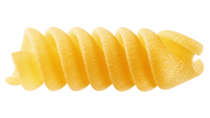 raw Fusilli, Rotini, uncooked Italian Pasta, isolated on white background, full depth of field