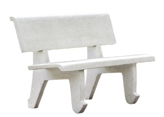 Side View of A Marble Bench or Stone Bench Isolated on White Background