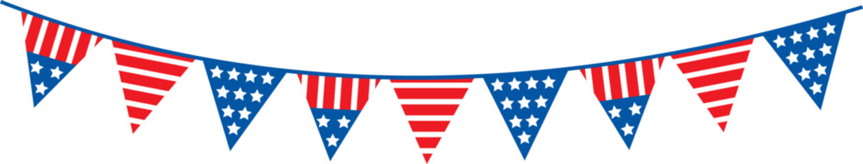 Fototapeta premium 4th of July, independence day, bunting, pennant