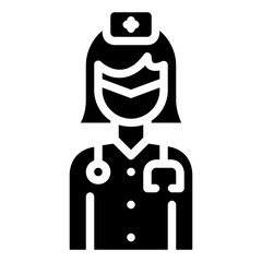 nurse avatar glyph vector icon