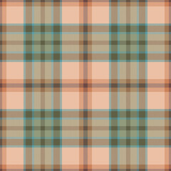 Plaid seamless pattern. Check fabric texture. Vector textile print.