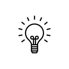 bulb, idea, and outline lamp vector icon eps 10