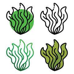 Seaweed icon design in four variation color