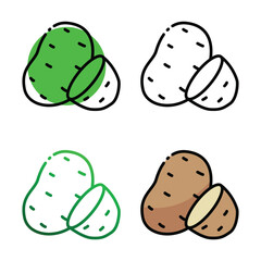 Potato icon design in four variation color