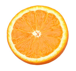 half orange fruit isolated, Orange fruit macro studio photo, transparent png, PNG format, cut out