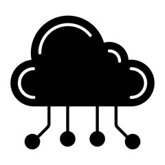 Cloud Network Glyph Icon