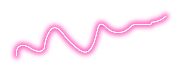 Neon pink line png. Shiny abstract shape on transparent background.