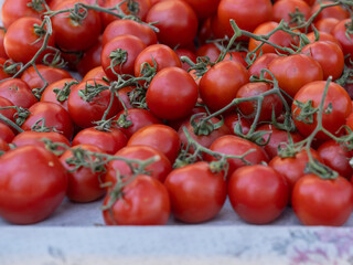 fresh tomatoes at the local market