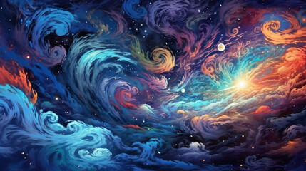 Generative AI, ジェネレーティブ, AI, 世界, 銀河, 空