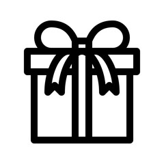 Gift box with ribbon line icon. Vector illustration