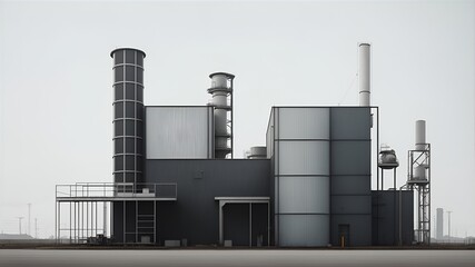 A modern industrial enterprise, an image in the style of minimalism. Generation AI
