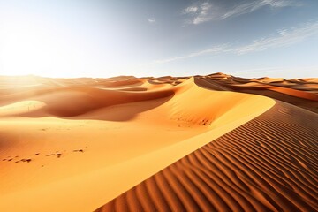 Fototapeta na wymiar Golden Sand Dunes Landscape -ai generated