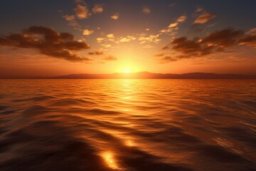 Fototapeta na wymiar Golden Sunrise Over Calm Sea -ai generated