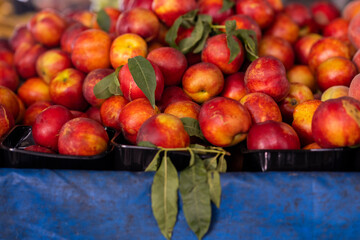 fresh peaches at the local market