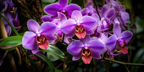 Vivid Purple Orchid in Bloom -ai generated