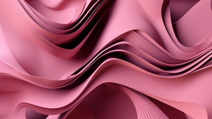 3d render, abstract pink background with curvy layered shapes, modern minimal wallpaper, Generative AI