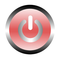 single icon of shutdown, turn off power button