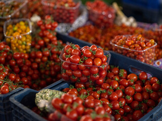 fresh tomatoes at the local market