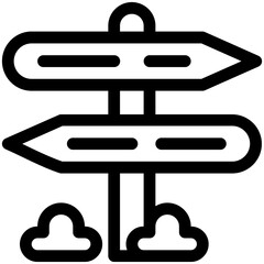 Icon Illustration Of Signpost Vector Symbol Illustration. Direction Sign.