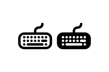 Icon Illustration Of Keyboard Vector Symbol Collection. Line and Glyph. Computer Hardware Sign. Black Line Icon Set. Device Vector.