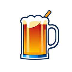 Glass of beer isolated vector illustration.
