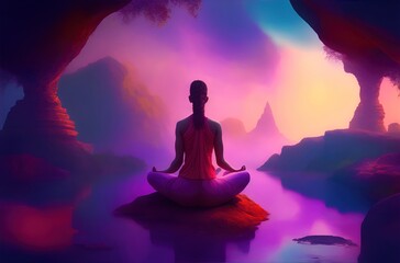 Meditation in complete silence in the fanatical universe of consciousness . AI-Generated