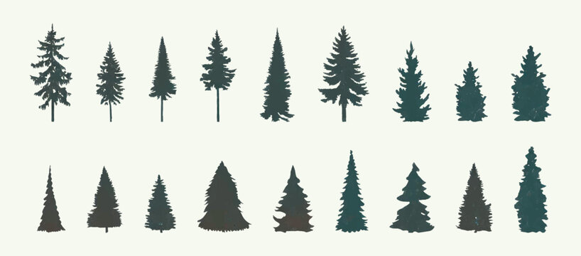 Vintage forest tree silhouette design template Vector illustration