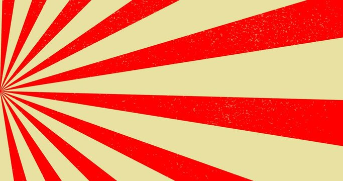 Retro Radial Background Animation. Animated sunburst twist background. Pop art cartoon comic style background