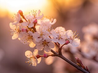 Cherry Blossom at Sunset.
