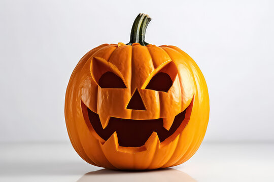 Halloween Pumpkin isolated on white background, AI