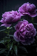 Pink and purple hydrangea. AI generated art illustration.