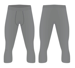 Man three quarters elastic tight pants. vector 