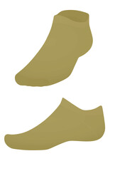 Brown short sock. vector illustration