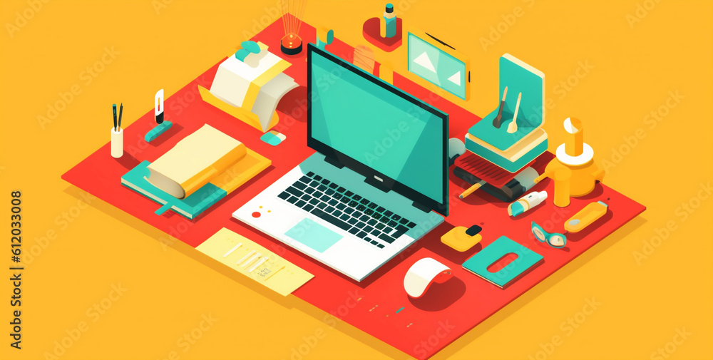 Aufkleber background technology design laptop gadget business web colours isolated computer desktop. generativ
