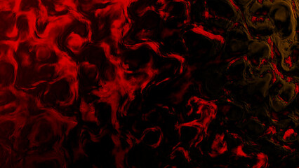 scary distressed red - yellow infernal organized lines forms - abstract 3D rendering