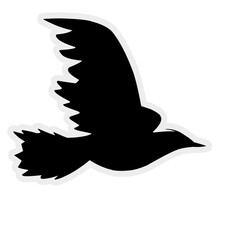 Bird Silhouette with outline