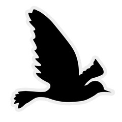 Bird Silhouette with outline