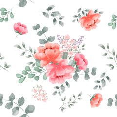 pink watercolor flower frames borders invitation cards