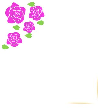 pink rose frame