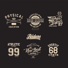 set of vintage retro labels