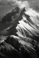 Sunrise over the mountains. AI generated art illustration.