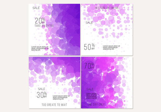 Social Media Post Layout with Bright Transparent Overlapping Circles