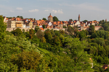 Fototapeta na wymiar Medieval old town of Rothenburg ob der Tauber, Bavaria state, Germany