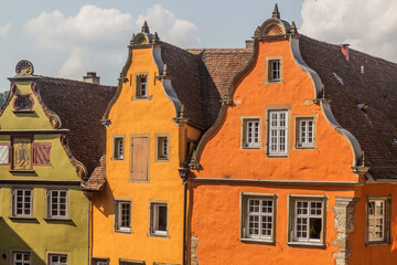 Naklejka premium Old houses at Marktplatz (Market Square) in Schwabisch Hall, Germany