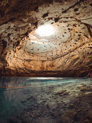 An empty closed cenote looks like a cave