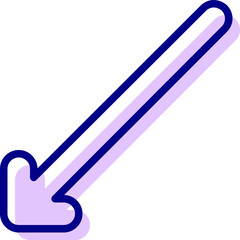 left down arrow icon