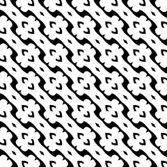  Background with abstract shapes. Black and white texture. Seamless monochrome repeating pattern  for decor, fabric, cloth. 