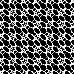  Background with abstract shapes. Black and white texture. Seamless monochrome repeating pattern  for decor, fabric, cloth. 