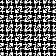  Background with abstract shapes. Black and white texture. Seamless monochrome repeating pattern  for decor, fabric, cloth. 